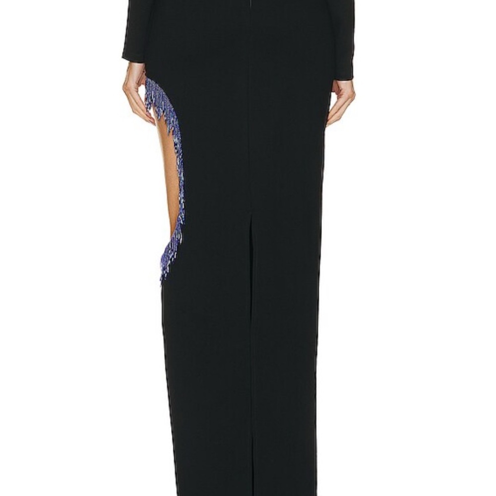 STAUD Black Scarlet Maxi Skirt and Ellen Cropped Top -SET - Picture 3 of 4